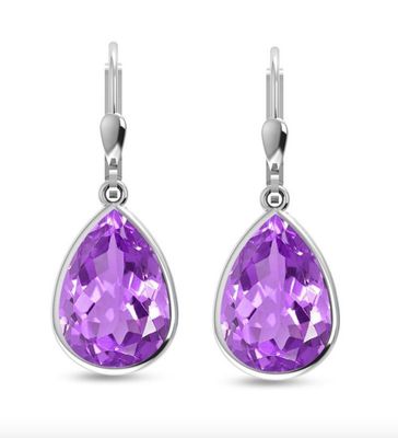 SILVER TEARDROP AMETHYST
