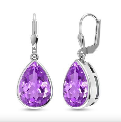 SILVER TEARDROP AMETHYST