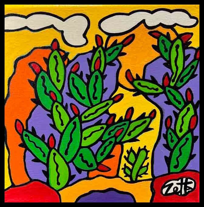 PEAR CACTUS 10&quot; x 10&quot;