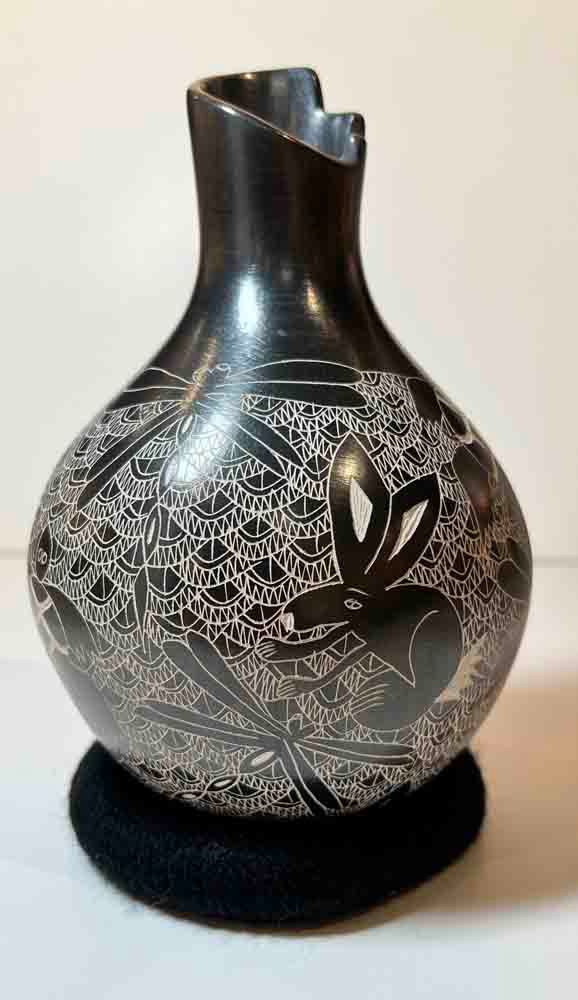 MATA ORTIZ BROWN &amp; TAN ETCHED ANIMALS - 6X4