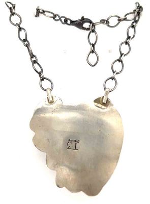 SILVER PINK CONCH NECKLACE NAVAJO - TIA LONG