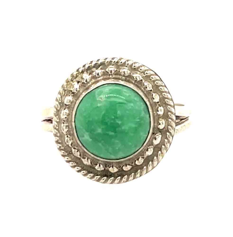 SILVER ROUND TURQUOISE RING - NAVAJO - BYRON BEGAY - SIZE 9