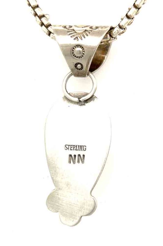 SILVER PINK CONCH TEARDROP PENDANT - NAVAJO - N N
