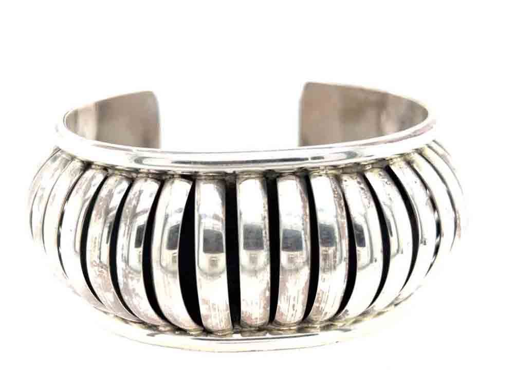SILVER BUBBLE CUFF BRACELET - NAVAJO - M. THOMAS JR.