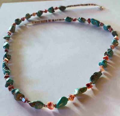 SILVER MIXED BEADED NECKLACE - NAVAJO - CHARLENE LITTLE
