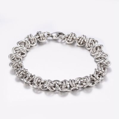 STAINLESS BYZANTINE WEAVE LINK BRACELET FJB150
