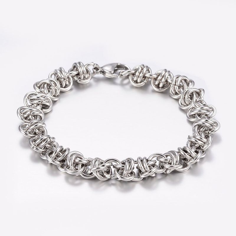 STAINLESS BYZANTINE WEAVE LINK BRACELET FJB150