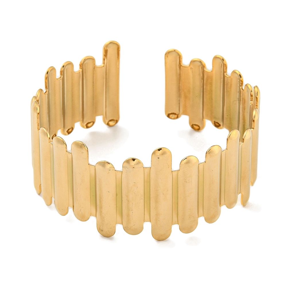 GOLD STAINLESS GEOMETRIC CUFF BRACELET