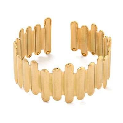 GOLD STAINLESS GEOMETRIC CUFF BRACELET