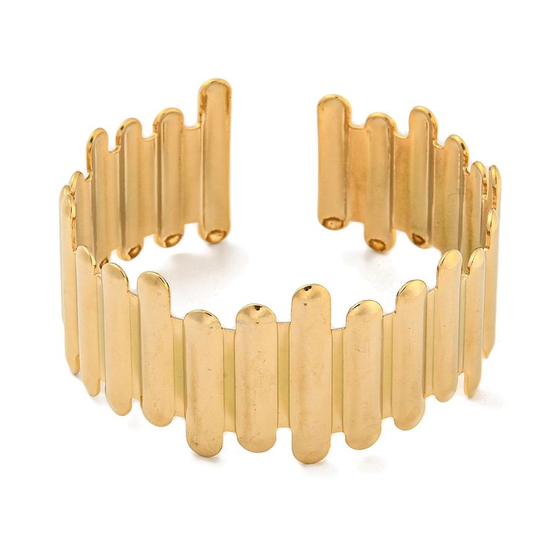 GOLD STAINLESS GEOMETRIC CUFF BRACELET