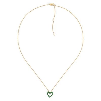 10K GOLD EMERALD HEART NECKLACE