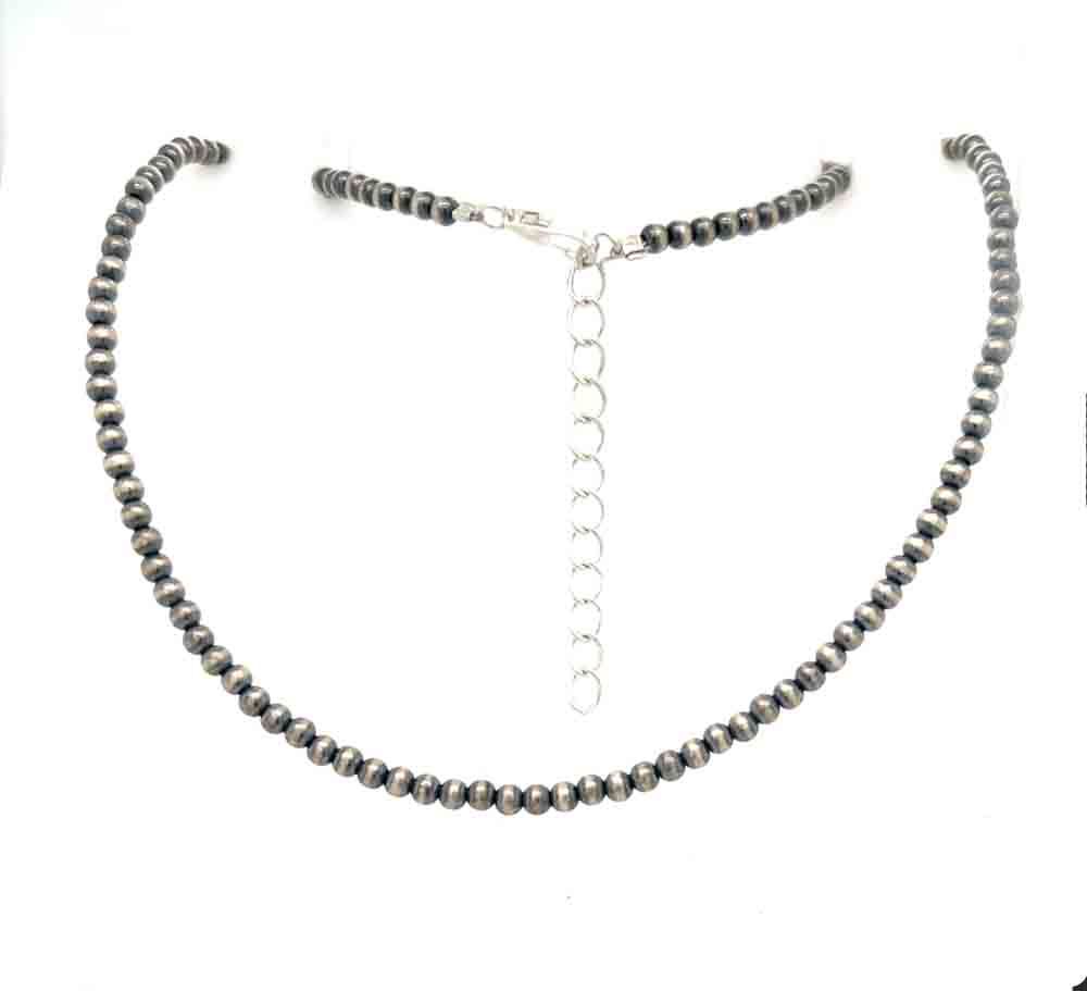 SILVER 3MM NAVAJO PEARL NECKLACE - JAN MARINO - SIZE 18"
