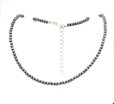 SILVER 3MM NAVAJO PEARL NECKLACE - JAN MARINO - SIZE 18"