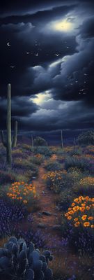 EVENING FLIGHT 30&quot; x 10&quot; Acrylic on Metal