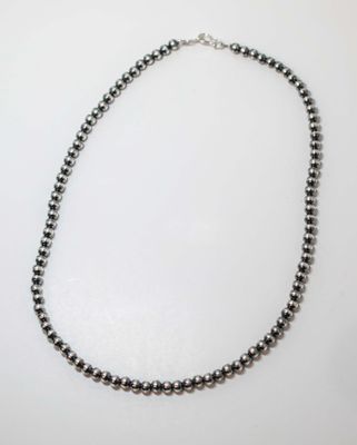 SILVER 5MM 18" NAVAJO PEARL NECKLACE-JAN MARIANO