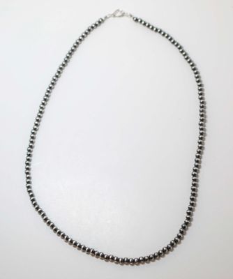 SILVER 4MM 16"NAVAJO PEARL NECKLACE-JAN MARIANO