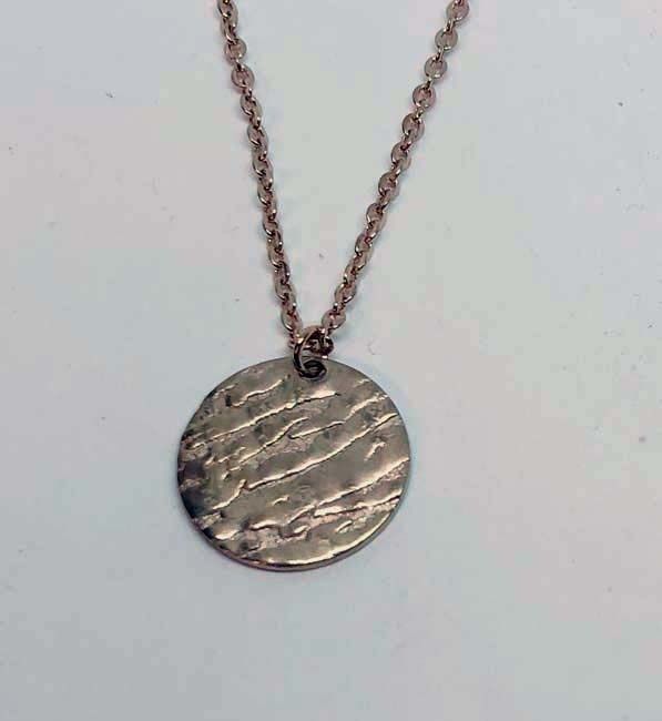 ROSE STAINLESS TEXTURED NECKLACE FJN2S-18