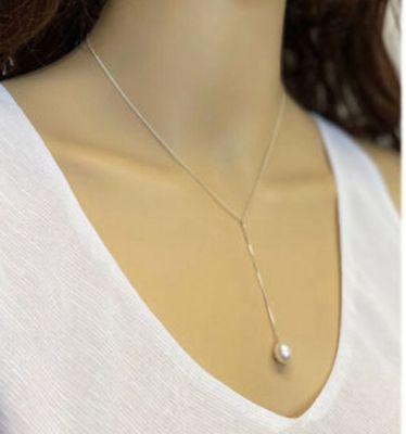 SILVER PEARL NECKLACE