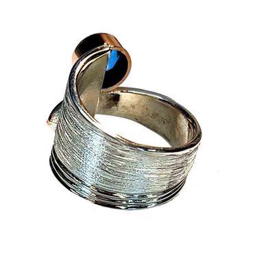 SILVER/14K TOPAZ WRAP RING - SIZE 8.5