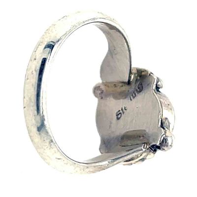 SILVER TURQUOISE RING NAVAJO - ROBERT MARTINEZ - SIZE 5.5