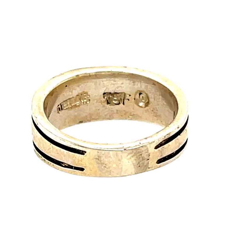 SILVER OPAL INLAY RING- NAVAJO-JOAN CHARLIE-7.5