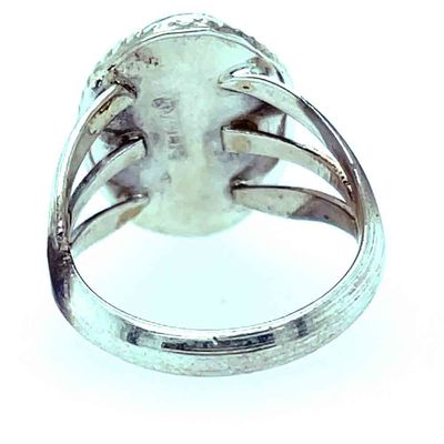 SILVER OVAL TURQUOISE RING-NAVAJO-ALICE SANDERS-6