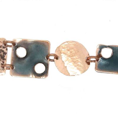 COPPER HAMMERED & PUNCH-OUT LINK BRACELET