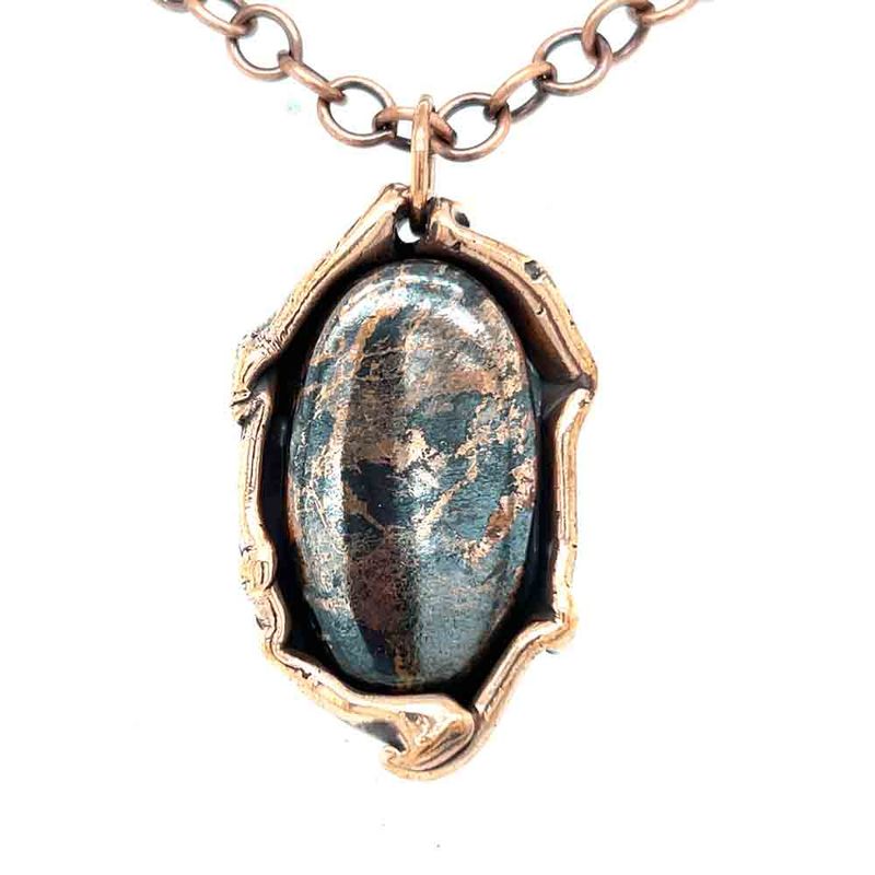 COPPER ARROYO NECKLACE OVAL W/JASPER & COPPER COPPER ARROYO NECKLACE OVAL W/JASPER & COPPER