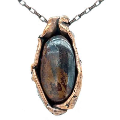 COPPER ARROYO NECKLACE OVAL W/JASPER & COPPER COPPER ARROYO NECKLACE OVAL W/JASPER & COPPER