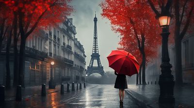 PARIS RAIN 16" x 24" Acrylic on Metal