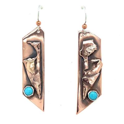 MIXED METALS OVERLAY & TURQUOISE EARRINGS MIXED METALS OVERLAY & TURQUOISE EARRINGS