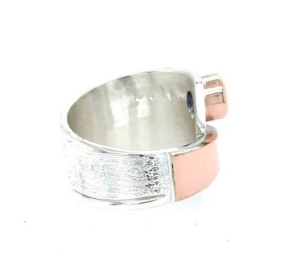 SILVER/14KT SAPPHIRE WRAP RING - SIZE - 8