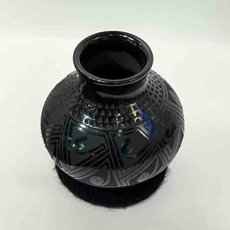 MATA ORTIZ BLACK GRAPHITE VASE - 4 x 3.5