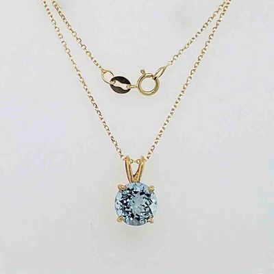 14KT YELLOW GOLD AQUAMARINE NECKLACE