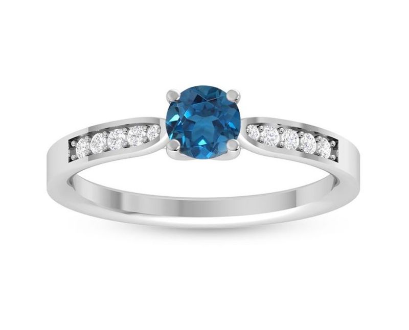 SILVER TOPAZ &amp; CZ RING