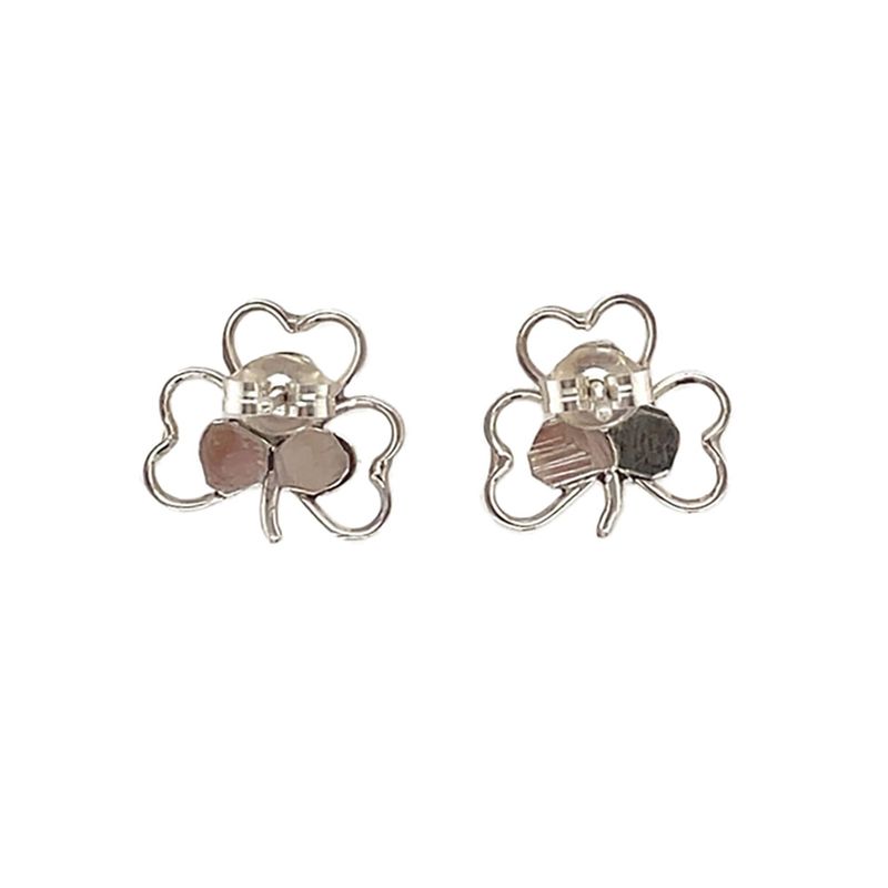 SILVER TURQUOISE CLOVER EARRINGS ZUNI-HAZEL PABLITO