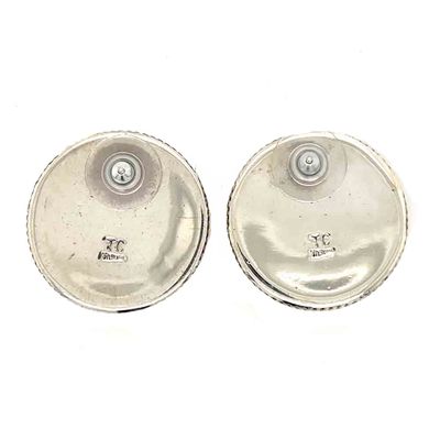 SILVER ROUND RIB EARRING - NAVAJO - THOMAS CHARLEY