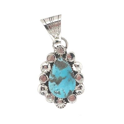 SILVER TURQUOISE PENDANT NAVAJO - MIKE SMITH