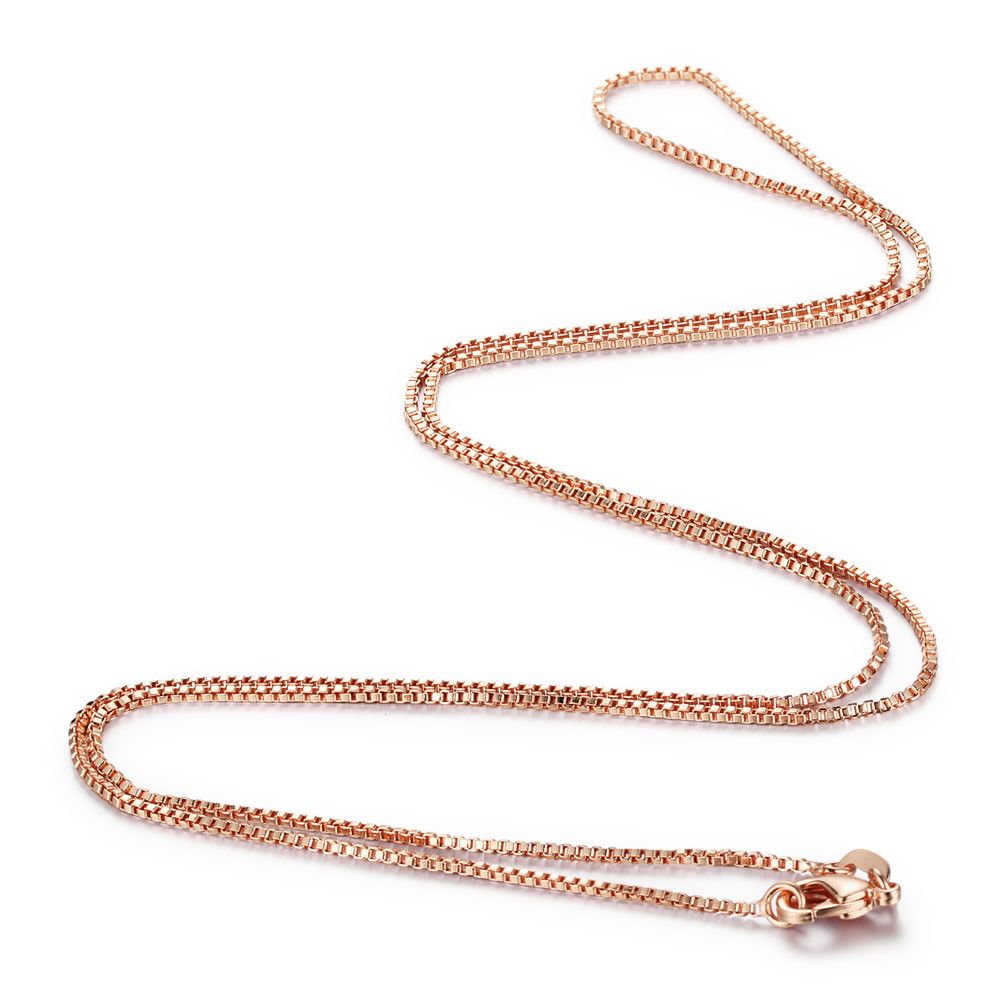 ROSE STAINLESS 1MM BOX CHAIN , Size: 18