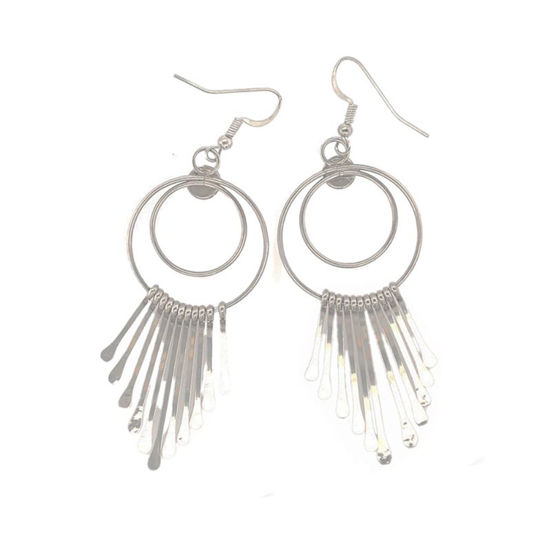 SILVER TURQUOISE EARRINGS ZUNI-PAULA ARMSTRONG