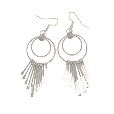 SILVER TURQUOISE EARRINGS ZUNI-PAULA ARMSTRONG