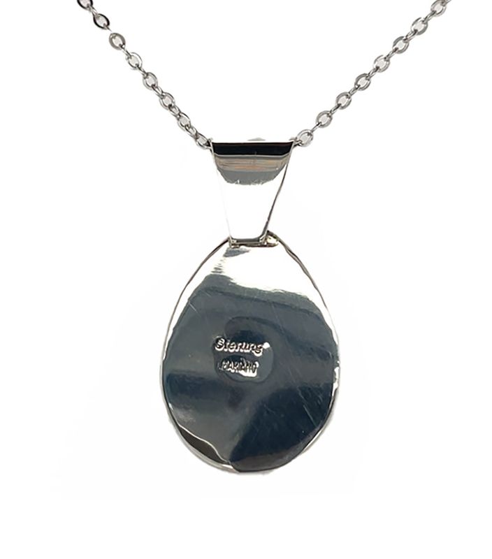 SILVER OPAL TEARDROP PENDANT NAVAJO-JAN MARIANO