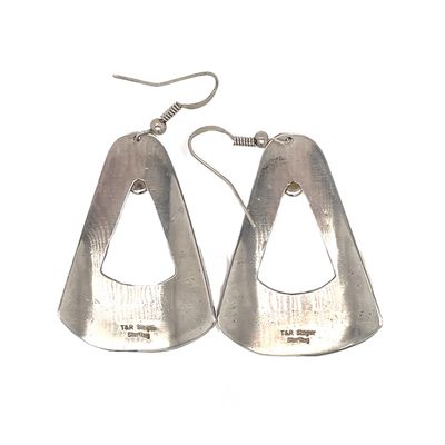 SILVER &amp; GOLD-FILLED CORAL EARRINGS NAVAJO - T&amp;R SINGER