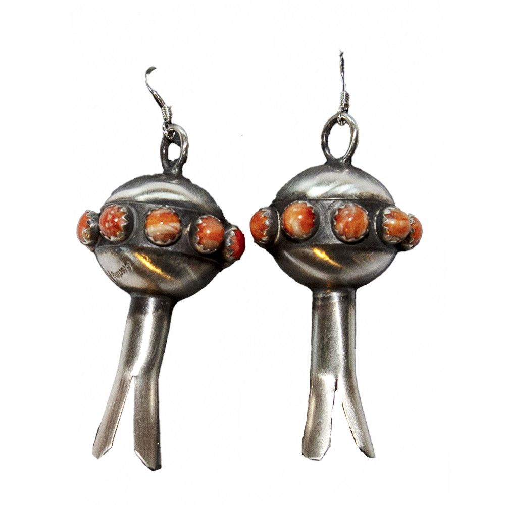 SILVER SPINY OYSTER EARRINGS NAVAJO-MONICA SMITH