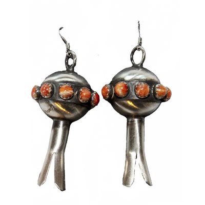 SILVER SPINY OYSTER EARRINGS NAVAJO-MONICA SMITH