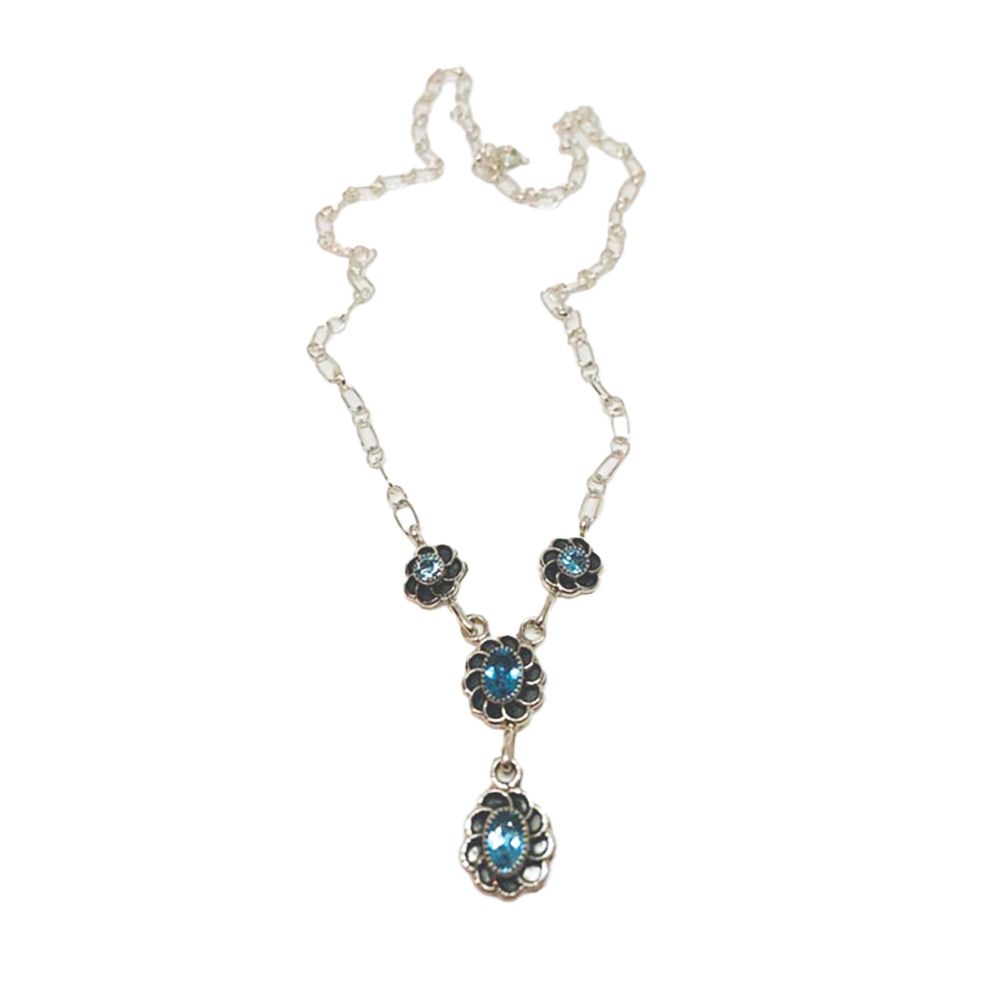 SILVER TOPAZ NECKLACE  NAVAJO - SADIE JIM