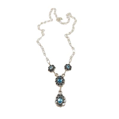 SILVER TOPAZ NECKLACE  NAVAJO - SADIE JIM