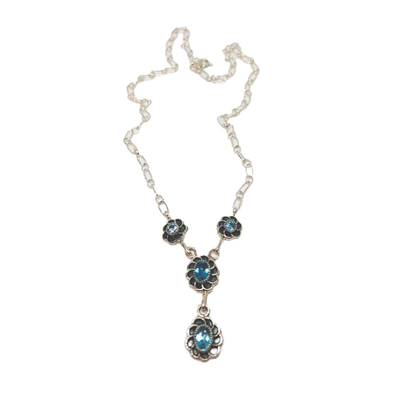 SILVER TOPAZ NECKLACE  NAVAJO - SADIE JIM