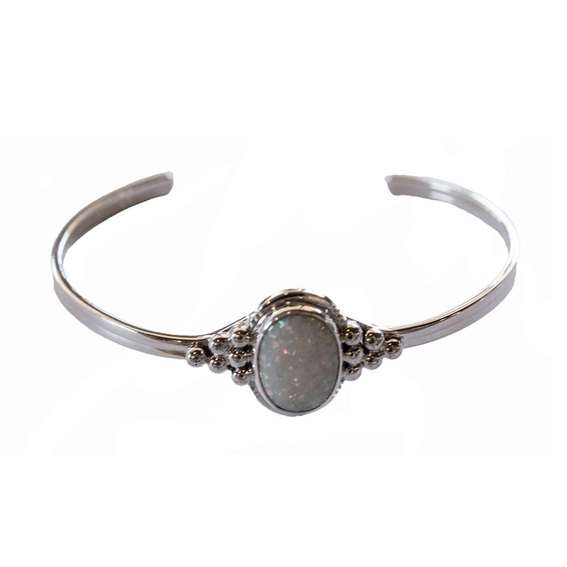 SILVER OVAL CUFF BRACELET NAVAJO-GRACE KENNETH