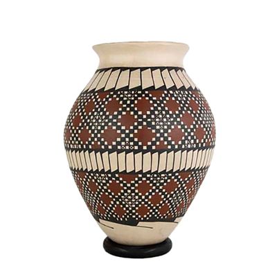 MATA ORTIZ RED &amp; BLACK CONE VASE-JUAN RODRIGUEZ